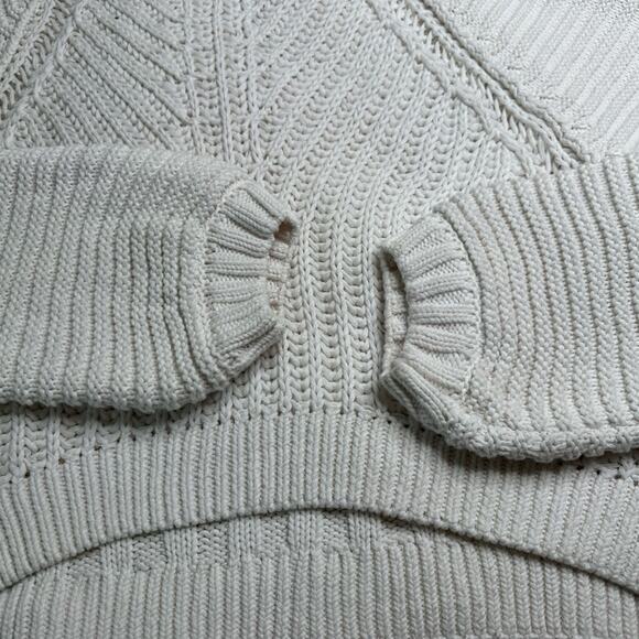 Free People White Mock Neck Sweater with Balloon Sleeves - Picture 6 of 9